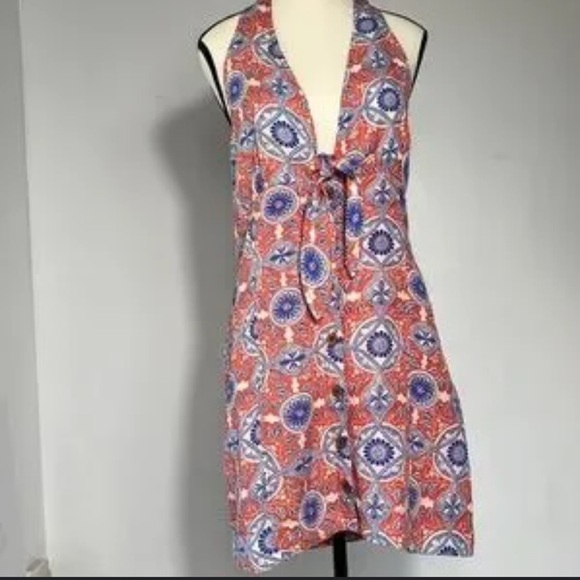 Maeve For Anthropologie Linen Viscose Floral SlimMini Dress Blue In Motif NWOT S - Picture 7 of 16